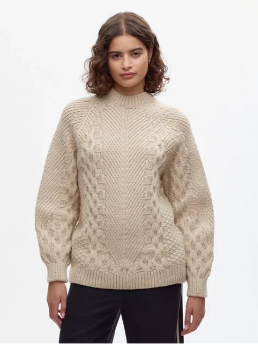 Kotn cable knit sweater - size s